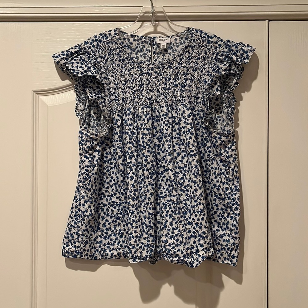 J crew xxl ruffle blouse worn once.